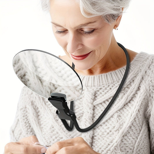 Hands-Free Magnifier for Reading | 5X Magnification | Adjustable Neck Strap | For Sewing & Crafts