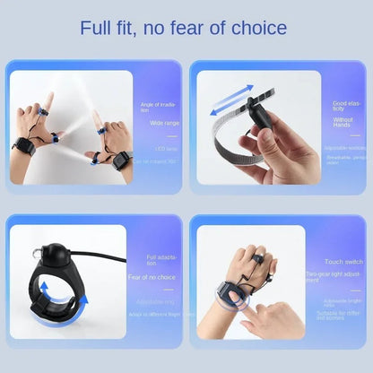 Hands-Free Ring Flashlight | Rechargeable LED | Bright Directed Beam | Camping & Repairs