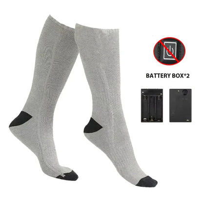 Heated Socks (Unisex) | Battery-Powered Toe & Sole Heating | Cotton Blend