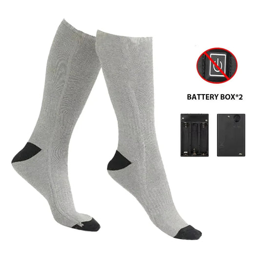 Heated Socks (Unisex) | Battery-Powered Toe & Sole Heating | Cotton Blend
