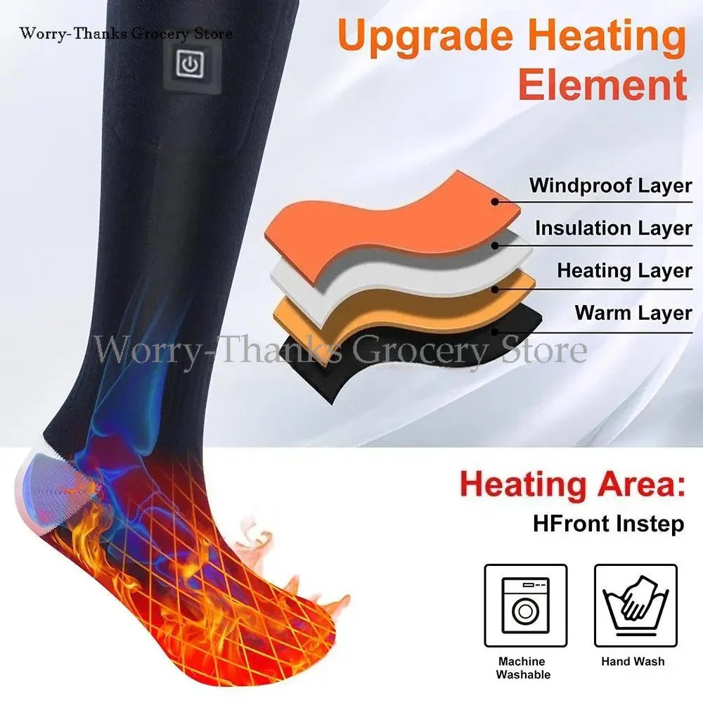 Heated Socks (Unisex) | Battery-Powered Toe & Sole Heating | Cotton Blend