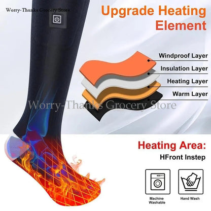 Heated Socks (Unisex) | Battery-Powered Toe & Sole Heating | Cotton Blend
