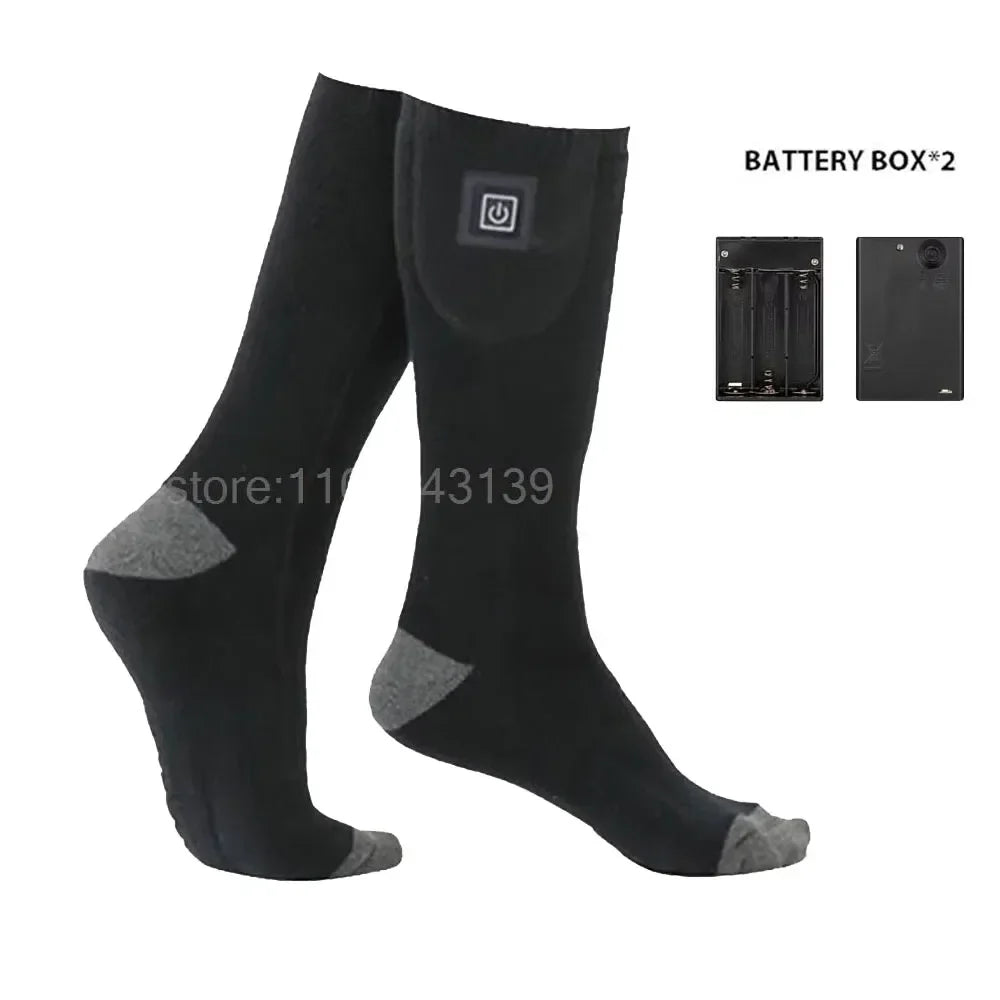 Heated Socks (Unisex) | Battery-Powered Toe & Sole Heating | Cotton Blend