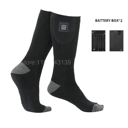 Heated Socks (Unisex) | Battery-Powered Toe & Sole Heating | Cotton Blend