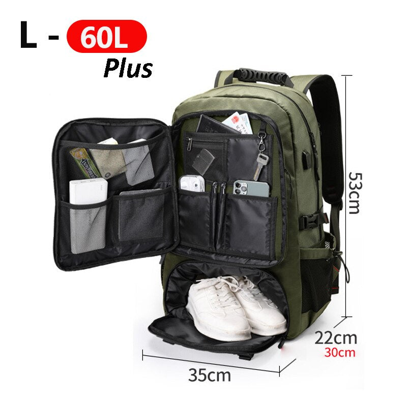 Hiking & Camping Backpack | Large Capacity Water-Resistant Pack | Padded Back & Adjustable Straps