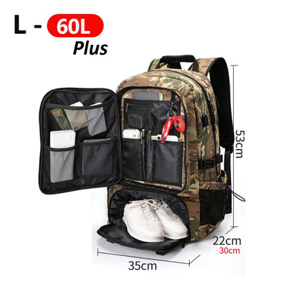 Hiking & Camping Backpack | Large Capacity Water-Resistant Pack | Padded Back & Adjustable Straps