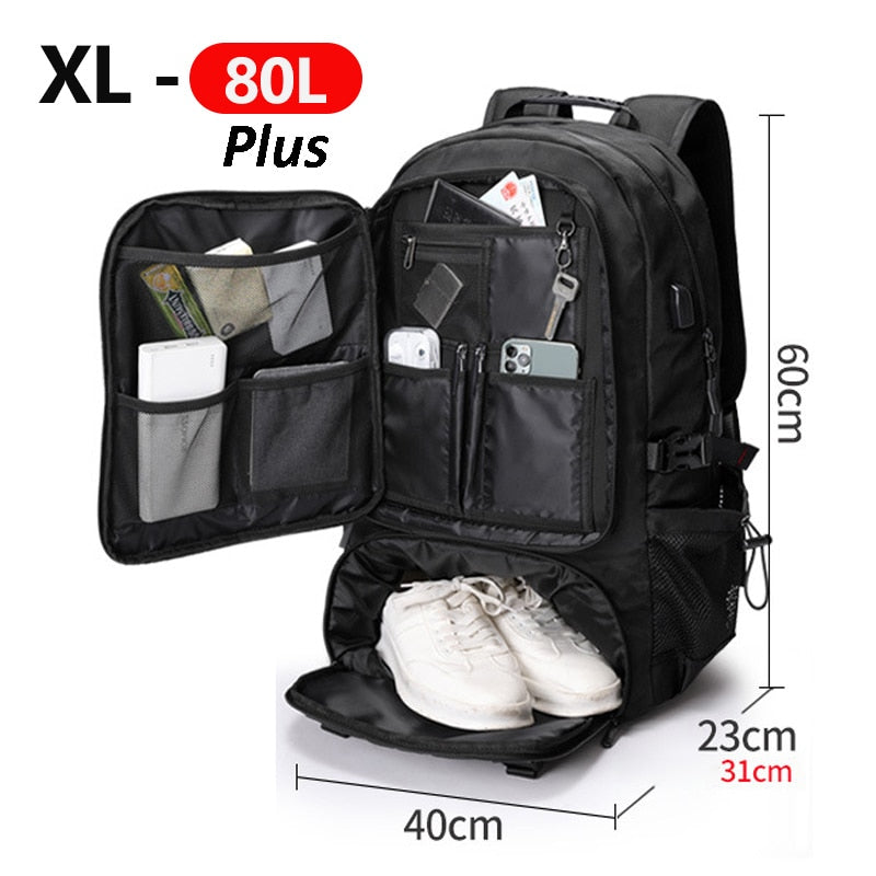 Hiking & Camping Backpack | Large Capacity Water-Resistant Pack | Padded Back & Adjustable Straps