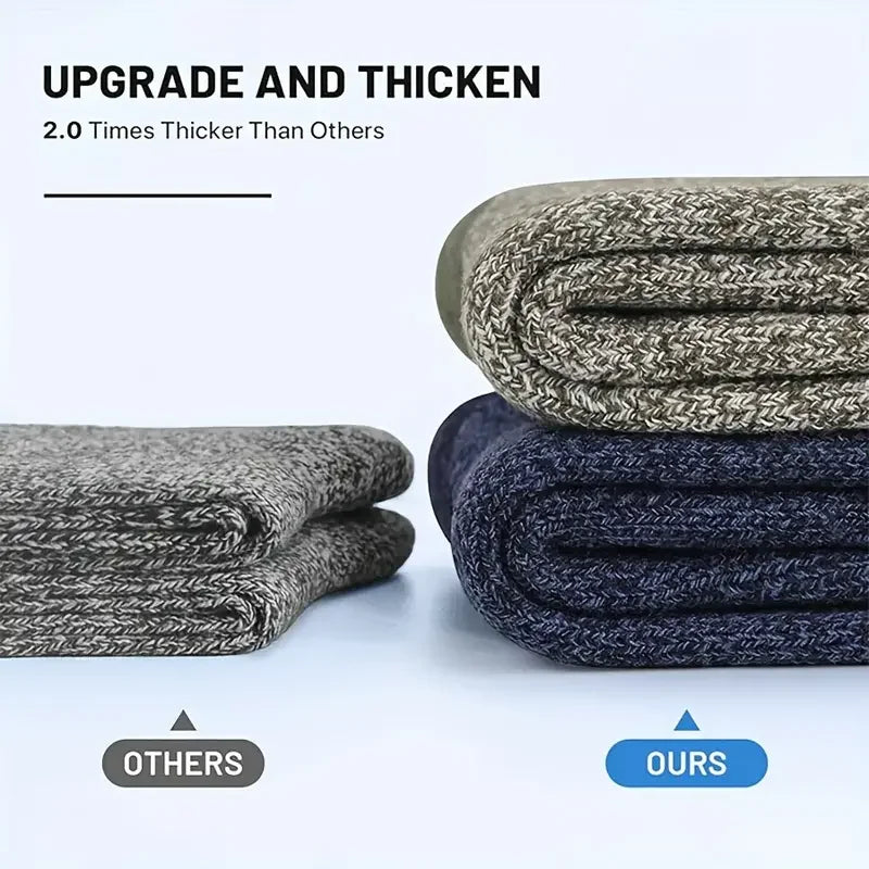 Hiking Socks (Unisex) | Extra Cushioning & Breathable | Merino Wool Blend | 5-Pair Set