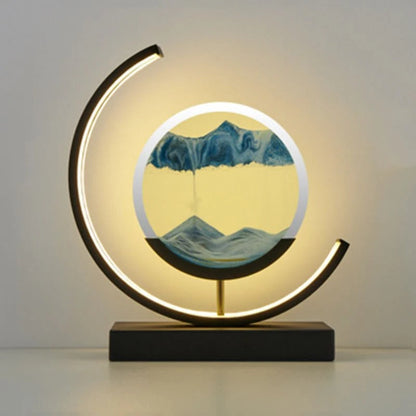Hourglass Table Lamp | Dynamic Sand Art LED | Iron Base & Acrylic Shade | Relaxing Ambiance