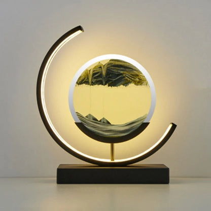 Hourglass Table Lamp | Dynamic Sand Art LED | Iron Base & Acrylic Shade | Relaxing Ambiance