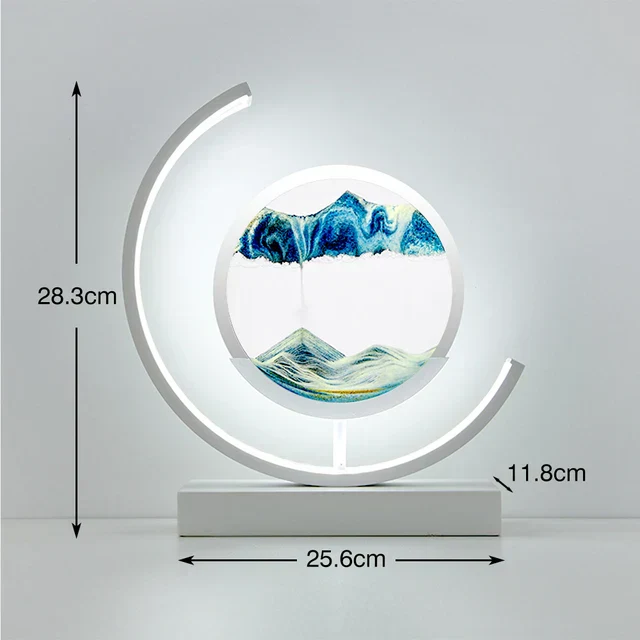 Hourglass Table Lamp | Dynamic Sand Art LED | Iron Base & Acrylic Shade | Relaxing Ambiance