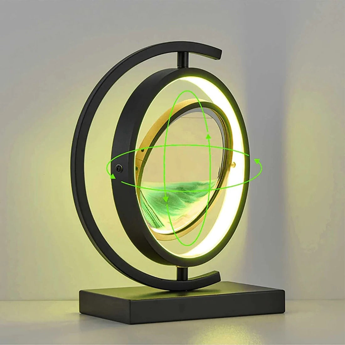 Hourglass Table Lamp | Dynamic Sand Art LED | Iron Base & Acrylic Shade | Relaxing Ambiance