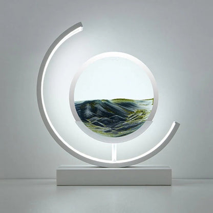 Hourglass Table Lamp | Dynamic Sand Art LED | Iron Base & Acrylic Shade | Relaxing Ambiance