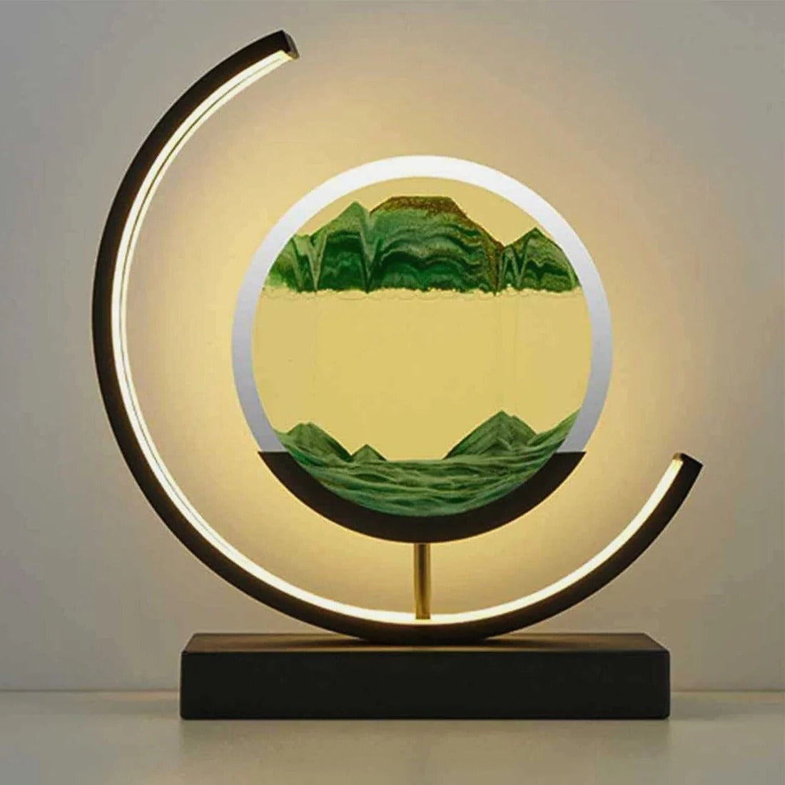 Hourglass Table Lamp | Dynamic Sand Art LED | Iron Base & Acrylic Shade | Relaxing Ambiance