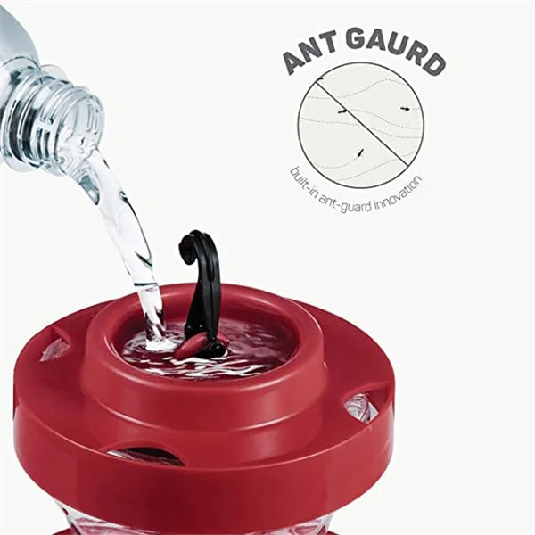 Hummingbird Feeder | Bee-Proof Hanging Design | 16oz Capacity | Ant Moat & Leakproof Base