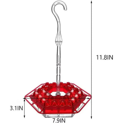 Hummingbird Feeder Hanging | Ant-Proof Moat | 30 Feeding Ports | Shatterproof Outdoor