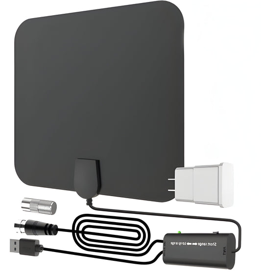 Indoor HDTV Antenna | Amplified Signal Booster & Smart IC | 300-Mile Range