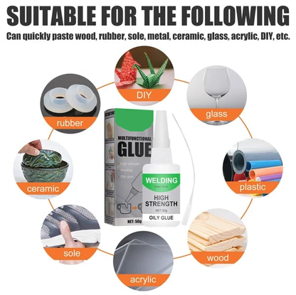 Instant Adhesive | Super-Strong Fast-Curing Bond | Multi-Surface 50ml | Invisible Repair