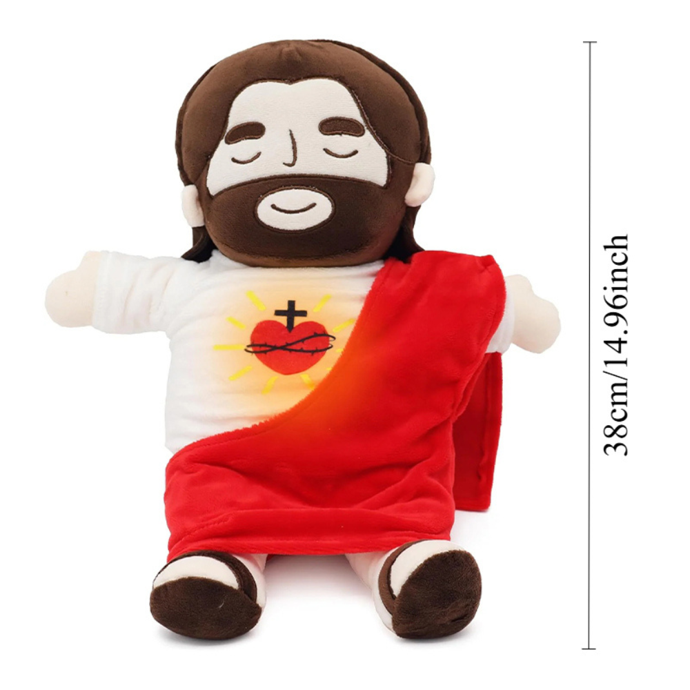 Jesus Plush Toy for Kids | Breathing Soothing Design | Light & Music Modes | Sleep Aid