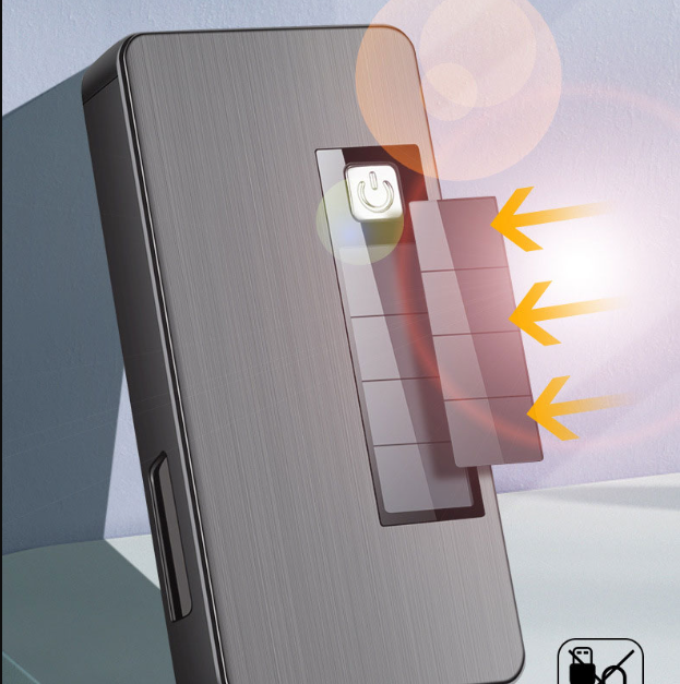 Jet Lighter | Solar Charging & LED Light | Metal Construction | Compact for Camping