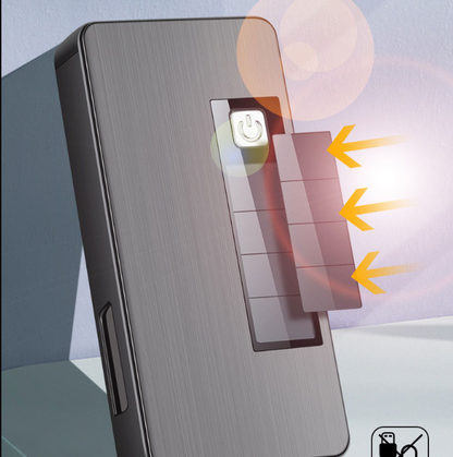Jet Lighter | Solar Charging & LED Light | Metal Construction | Compact for Camping
