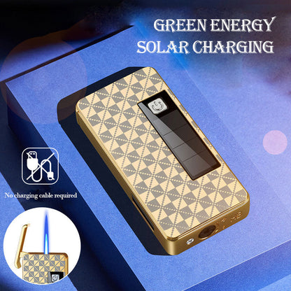 Jet Lighter | Solar Charging & LED Light | Metal Construction | Compact for Camping