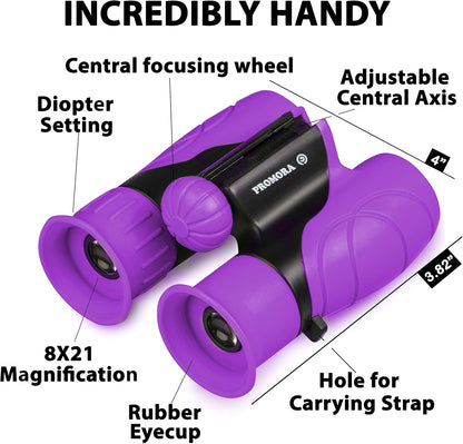 Kids Binoculars | 8x21 Magnification | Shockproof & Lightweight | Outdoor Adventures