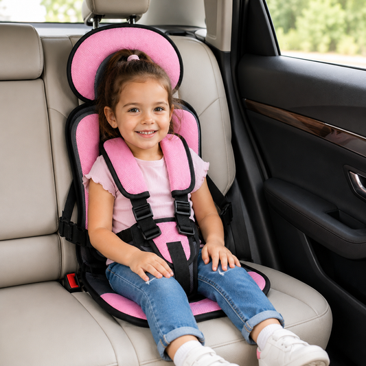 Kids Booster Car Seat | Foldable & Lightweight Design | 5-Point Harness | Travel-Friendly