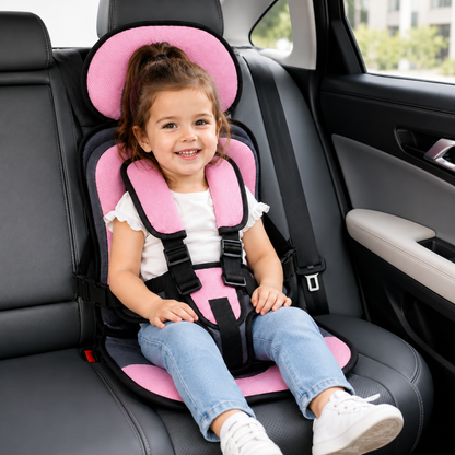 Kids Booster Car Seat | Foldable & Lightweight Design | 5-Point Harness | Travel-Friendly