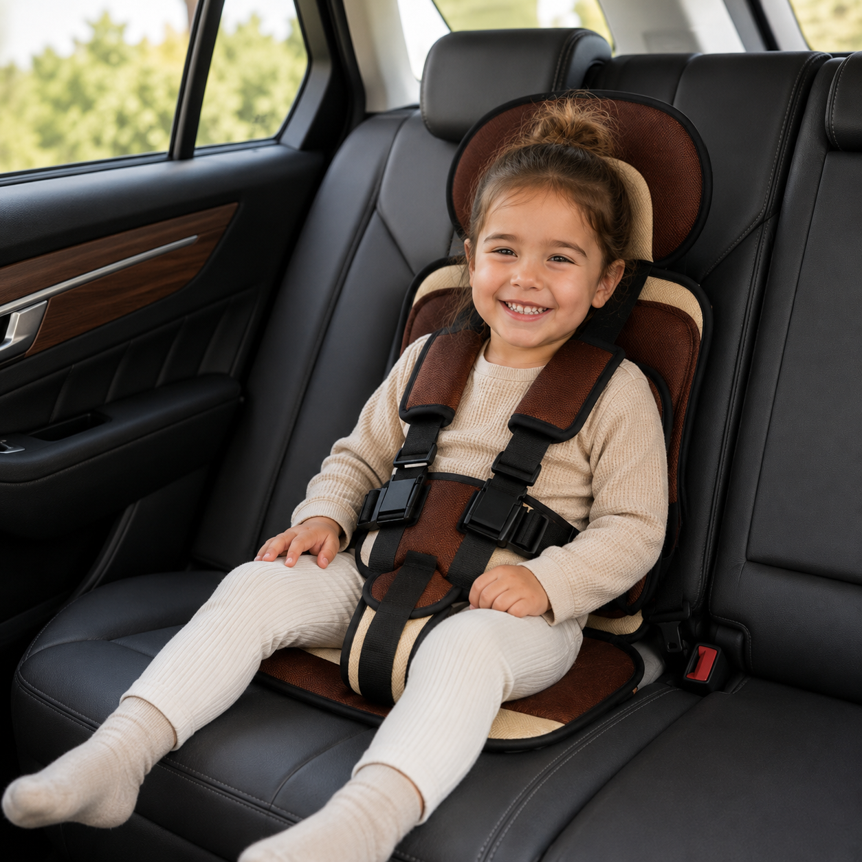 Kids Booster Car Seat | Foldable & Lightweight Design | 5-Point Harness | Travel-Friendly