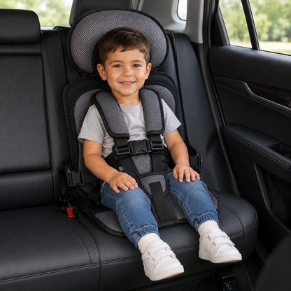 Kids Booster Car Seat | Foldable & Lightweight Design | 5-Point Harness | Travel-Friendly