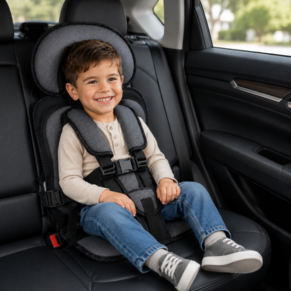 Kids Booster Car Seat | Foldable & Lightweight Design | 5-Point Harness | Travel-Friendly