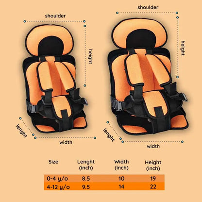 Kids Car Cushion Seat | 5-Point Harness & Ergonomic Support | Cotton Cover, Breathable Mesh