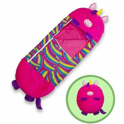 Kids Sleeping Bag | Foldable 2-in-1 Animal Shape | Lightweight & Easy to Fold | Travel & Sleepovers