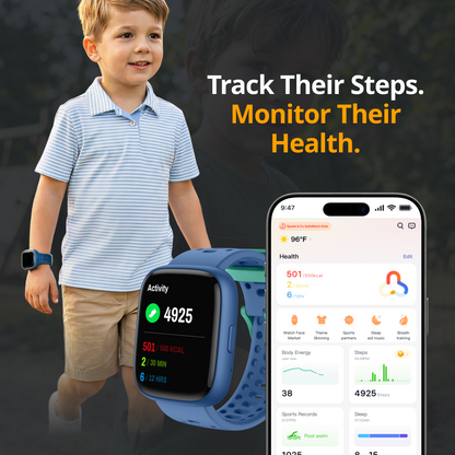 Kids Smartwatch | GPS & Health Tracking | Games & Custom Faces, 7-Day Battery