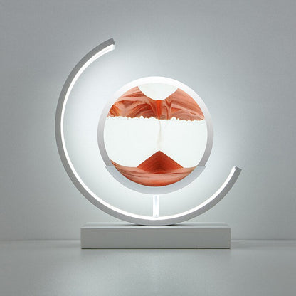 LED Table Lamp | Moving Sand Landscape | Metal Frame & Glass Reservoir | Relaxation