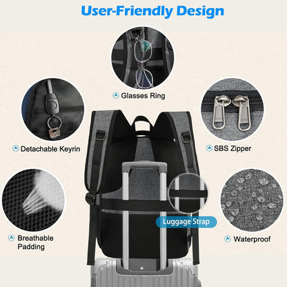 Laptop & Lunch Backpack | USB Charging Port | Fits 17.3 in Laptop | Insulated Lunch Compartment