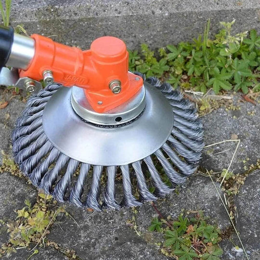 Lawn Trimmer Head | Carbon Steel Wire | Mounting Plate & Non-Slip Grip | Durable Design