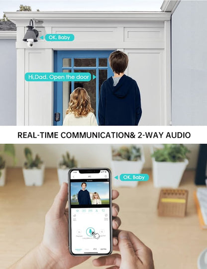 Light Bulb Security Camera | 360° Motion Tracking | High-Resolution & Two-Way Audio