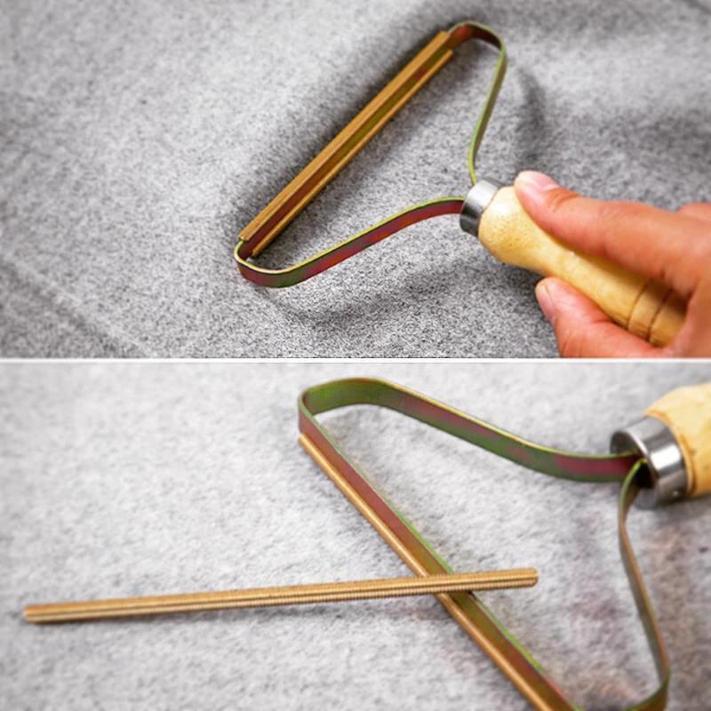 Lint Remover for Clothing & Upholstery | Copper Head & Wooden Handle | Gentle on Wool & Cashmere