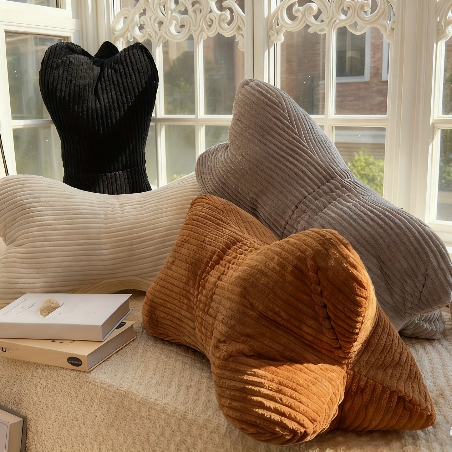 Lounge Bolster Cushion | Structured Back Support | Soft Polyester | 50x30x30 cm