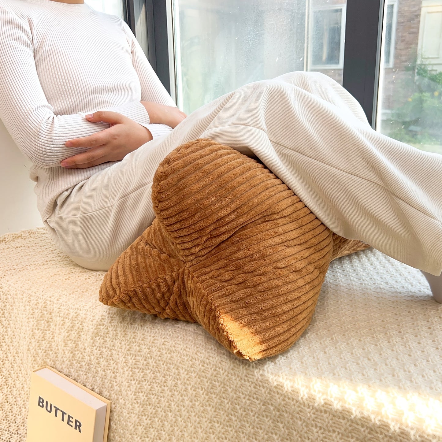 Lounge Bolster Cushion | Structured Back Support | Soft Polyester | 50x30x30 cm
