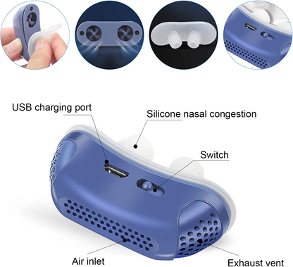 Maskless Sleep Apnea Device | Mini Portable Travel | Medical Silicone Nasal Cones
