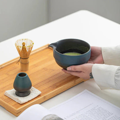 Matcha Bowl | Handcrafted Japanese Ceramic | Green Glazed Finish | Authentic Tea Experience