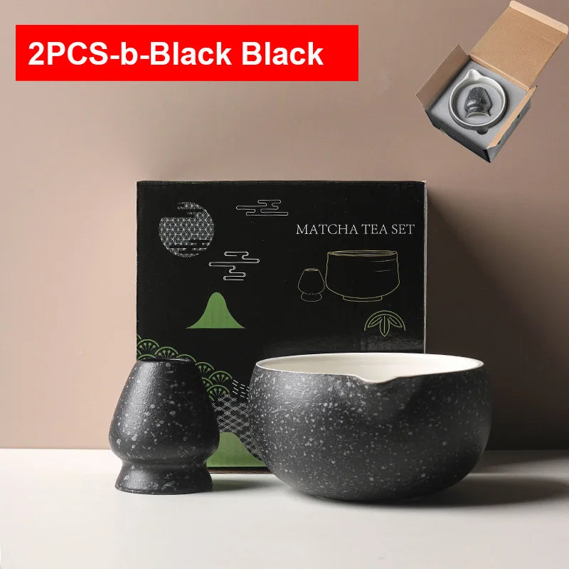 Matcha Bowl Set | Ceramic 550ml Bowl with Pouring Spout | Includes Whisk Holder