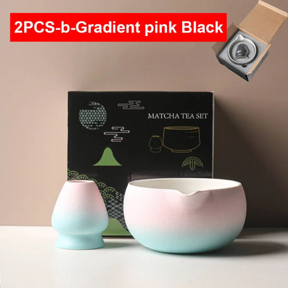 Matcha Bowl Set | Ceramic 550ml Bowl with Pouring Spout | Includes Whisk Holder