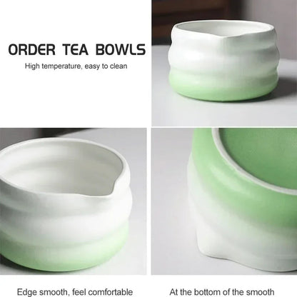 Matcha Bowl Set | Ceramic 550ml Bowl with Pouring Spout | Includes Whisk Holder