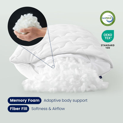 Maternity Body Pillow | Adjustable Dual-Sided | Breathable Cooling Fabric | Full-Length Support
