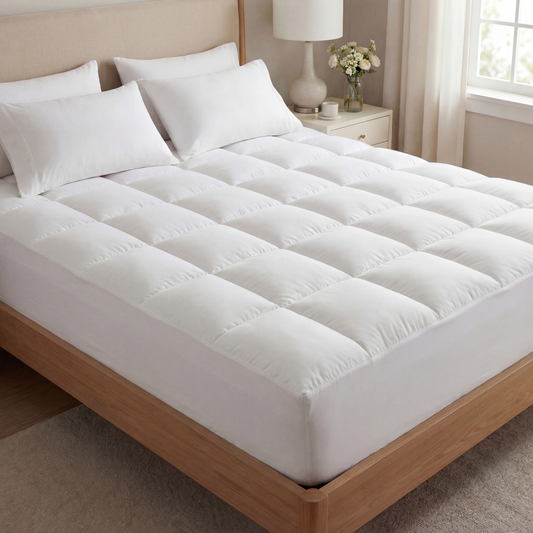 Mattress Topper | 1000GSM Plush Cooling Fill | Breathable Polyester Blend Cover