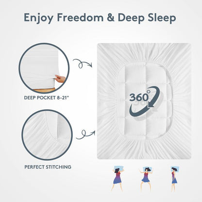 Mattress Topper | 1000GSM Plush Cooling Fill | Breathable Polyester Blend Cover